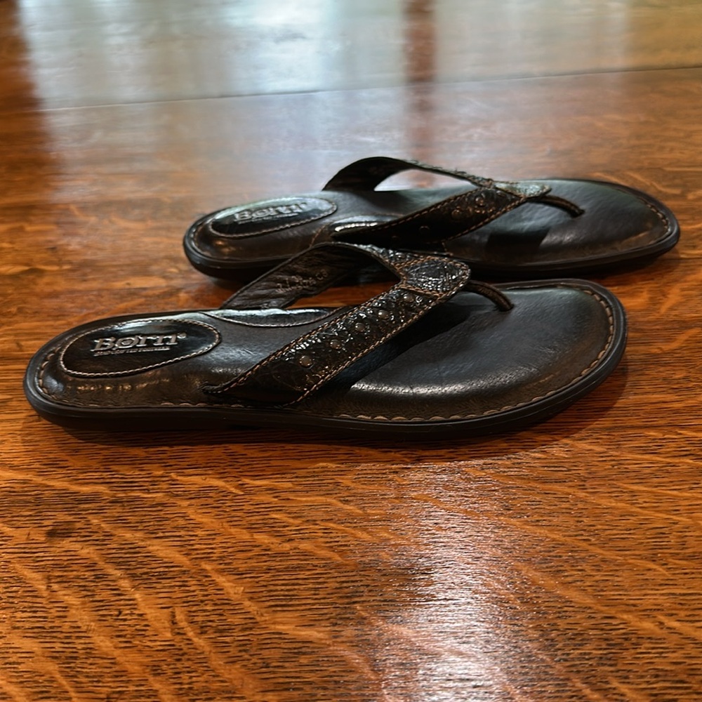 Born Black Leather Sandals - Picture 2 of 7